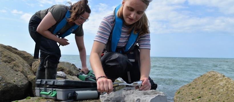 In the summer of 2019 concrete tiles were attached to man-made sea defences in Borth, Ceredigion as part of the eco-engineering project Ecostructure